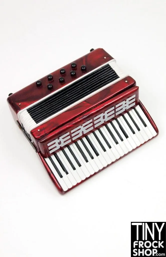 12" Fashion Doll New Marbled Red Expandable Accordion With Case