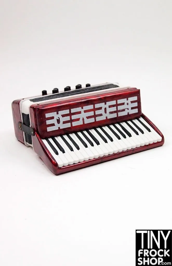 12" Fashion Doll New Marbled Red Expandable Accordion With Case