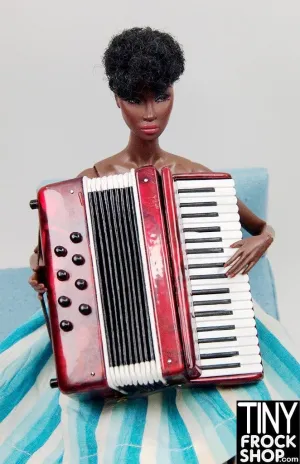 12" Fashion Doll New Marbled Red Expandable Accordion With Case