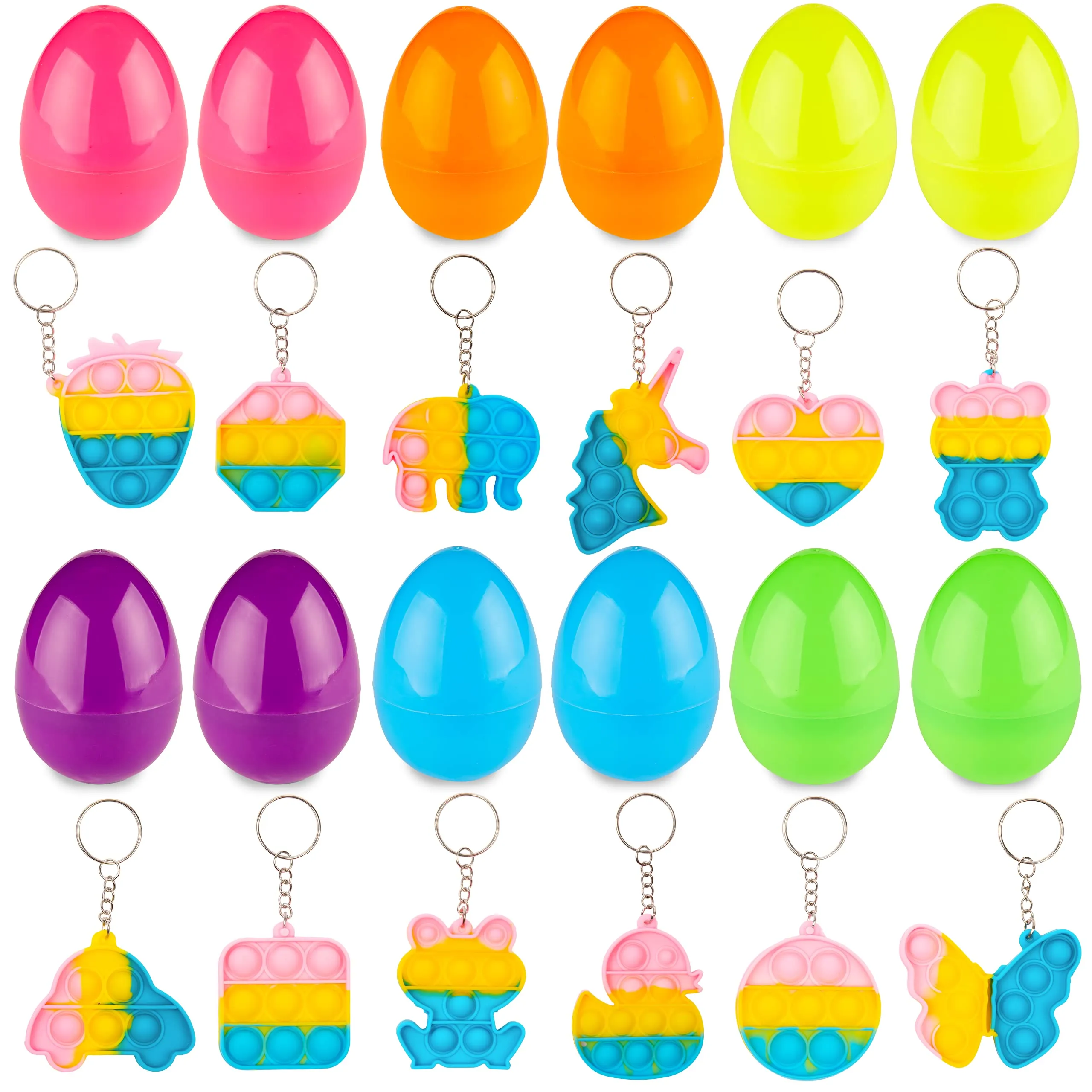 35 Plastic Easter Eggs, 12pcs - Pop It/Fidget Toys Stuffers  Gifts For Girls