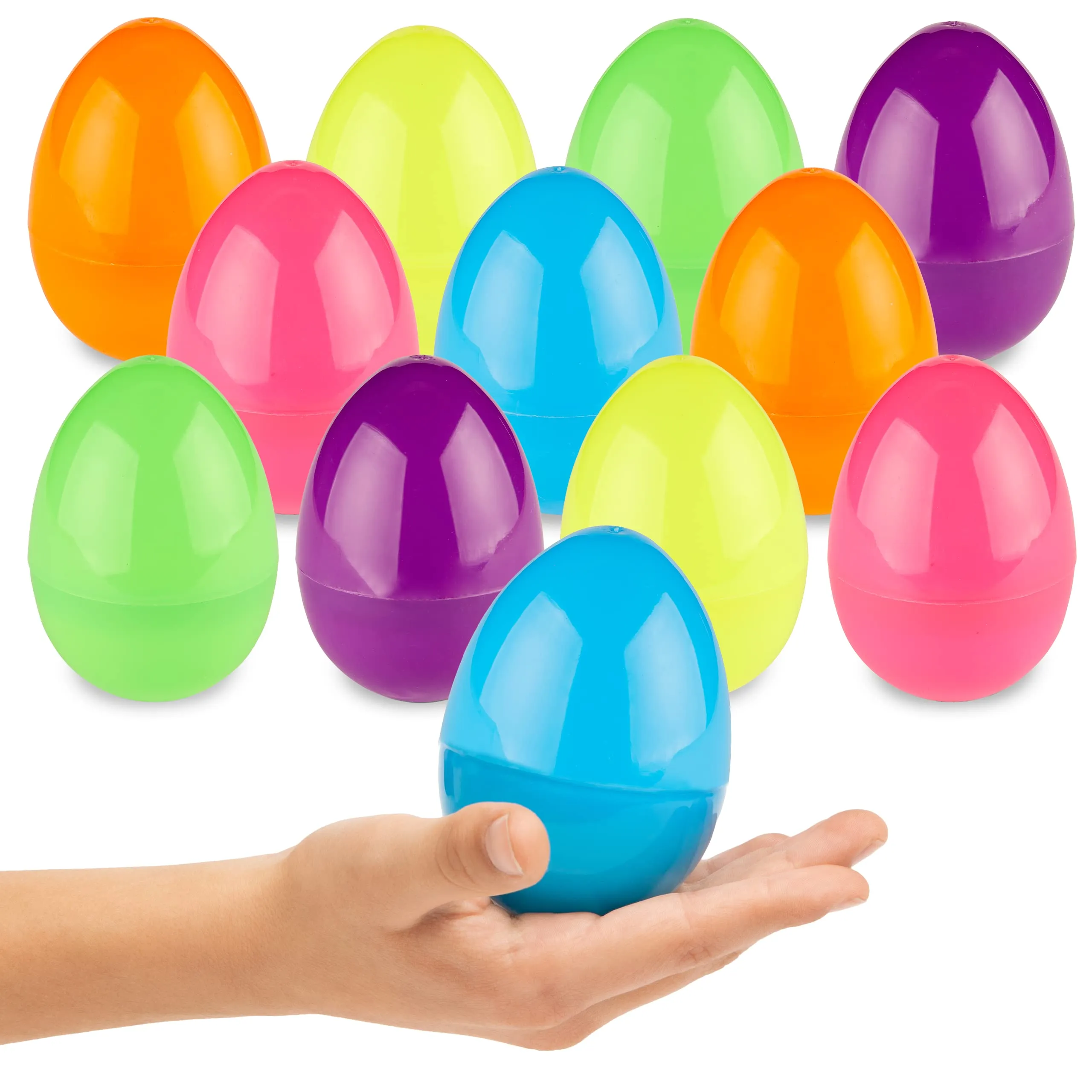 35 Unfilled Easter Eggs, 12 Pcs - Empty Plastic Eggs Fillable With Candy