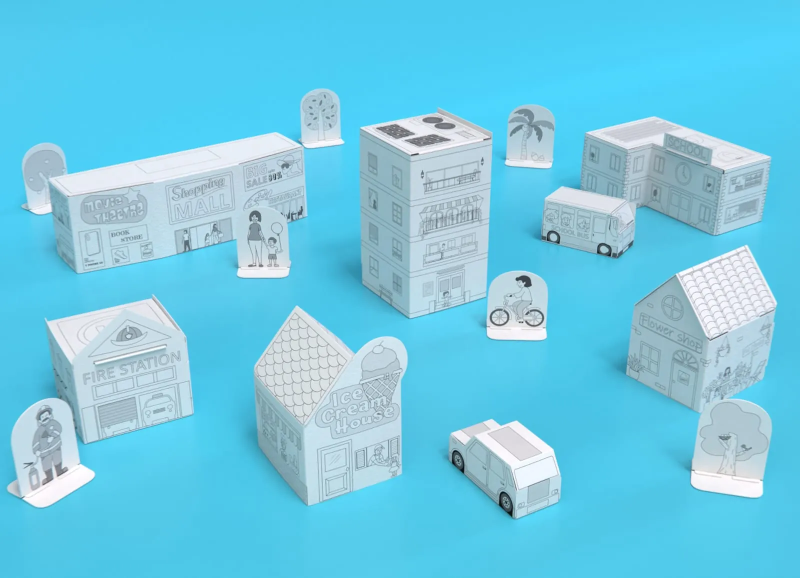 3D Paper Model Kit City Life | 3D Paper Kit | 3D Craft Kit For Kids
