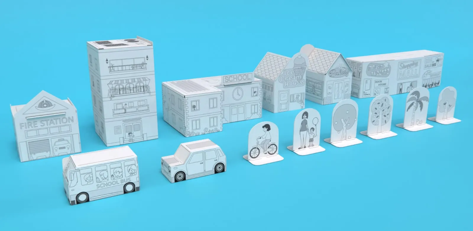 3D Paper Model Kit City Life | 3D Paper Kit | 3D Craft Kit For Kids