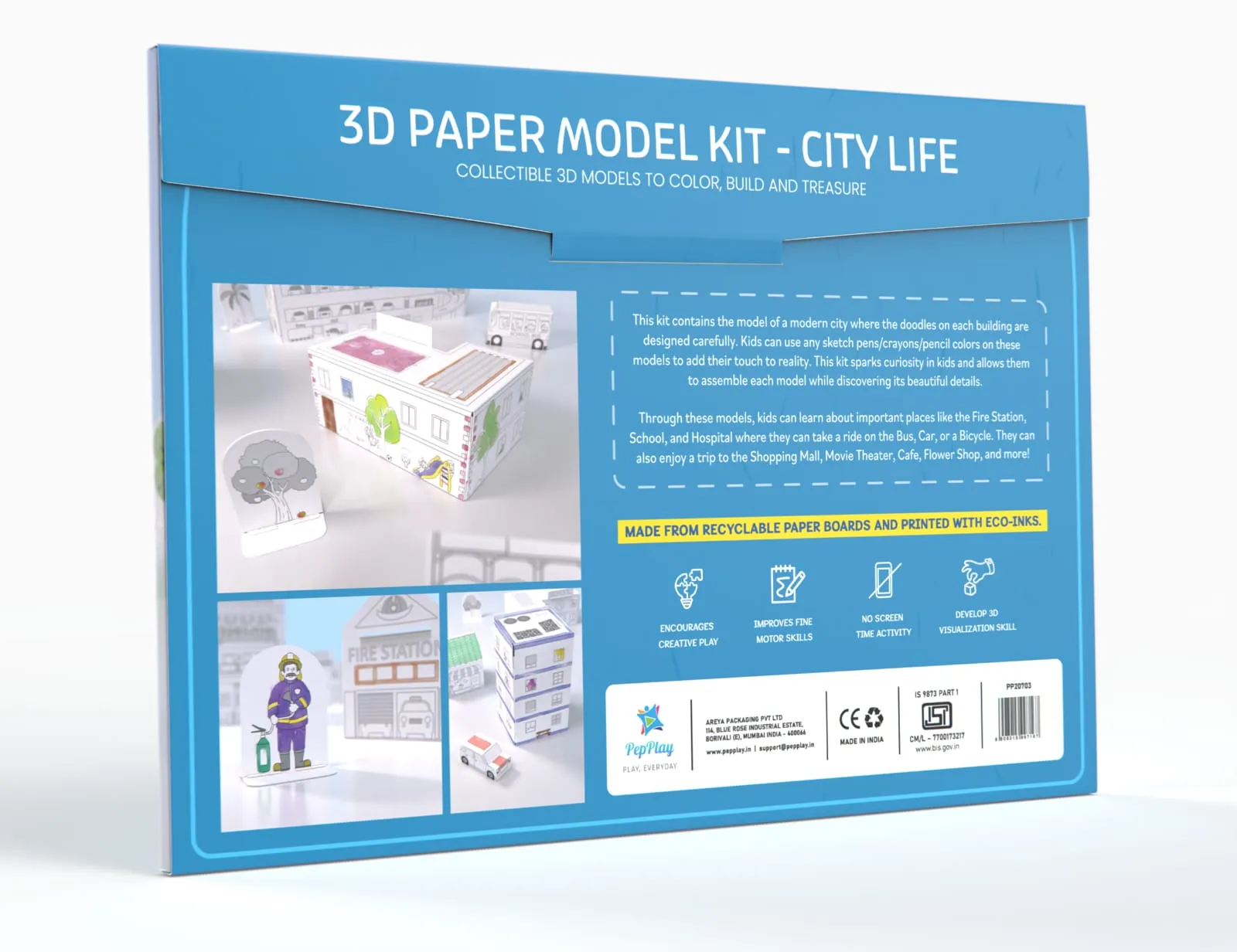 3D Paper Model Kit City Life | 3D Paper Kit | 3D Craft Kit For Kids