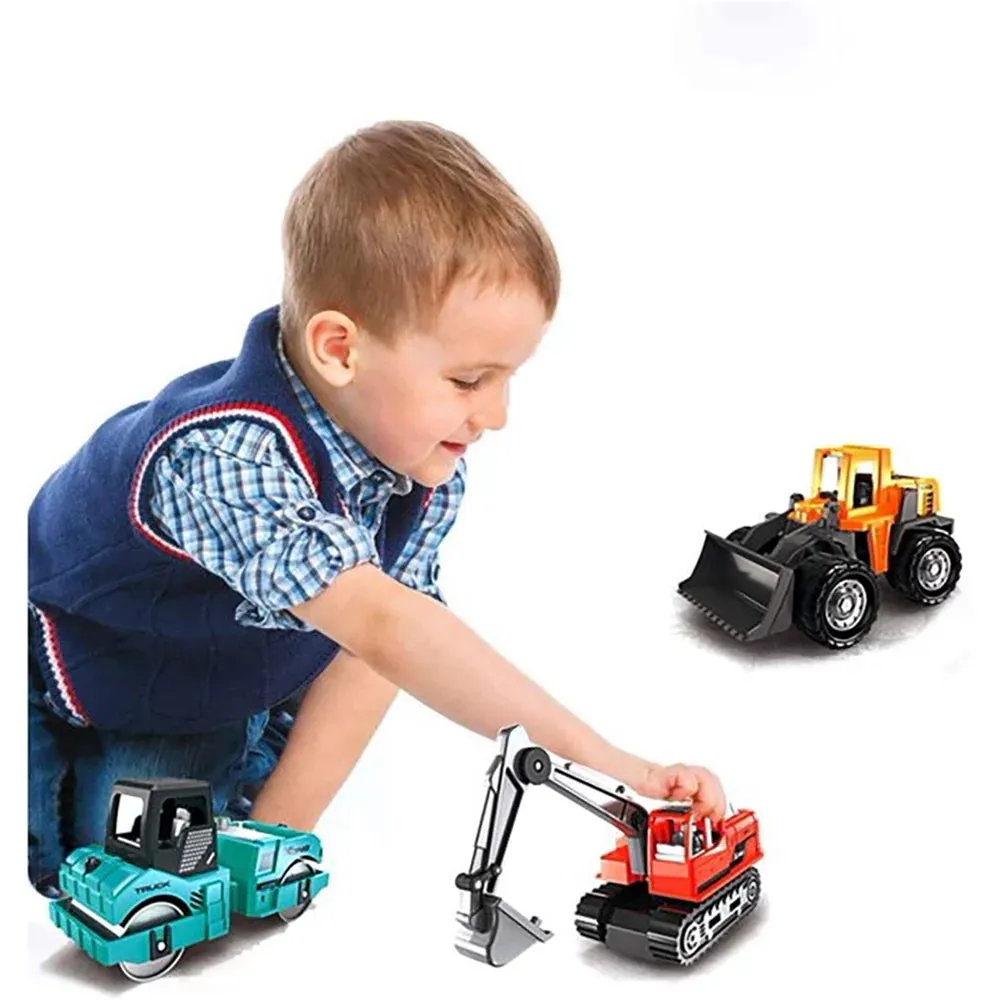 5Pcs Construction Truck Toys for 3-6 Years Boys, Excavator Toy Car Play Vehicles Set for Kids 3 4 5 6 Year Birthday Gift