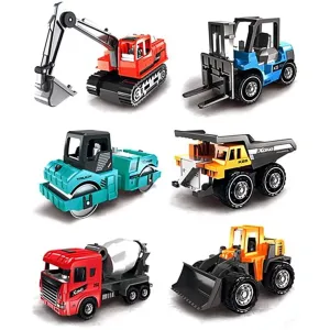 5Pcs Construction Truck Toys for 3-6 Years Boys, Excavator Toy Car Play Vehicles Set for Kids 3 4 5 6 Year Birthday Gift