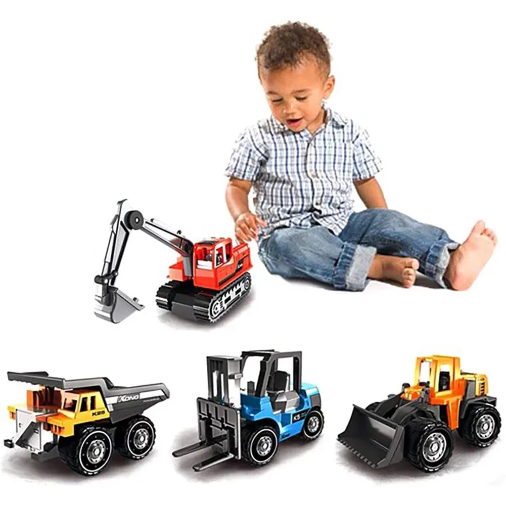5Pcs Construction Truck Toys for 3-6 Years Boys, Excavator Toy Car Play Vehicles Set for Kids 3 4 5 6 Year Birthday Gift