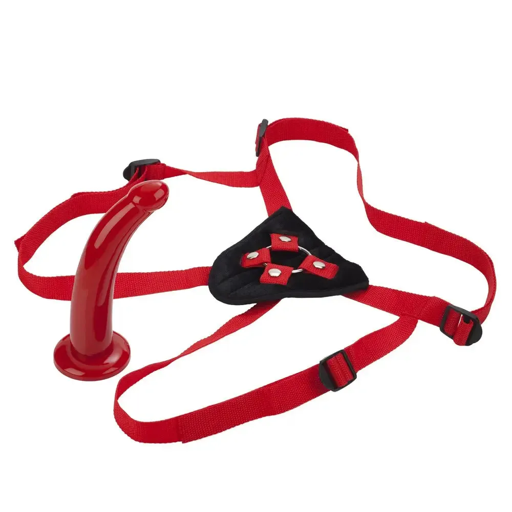 7-inch Colt Red Large Strap on Dildo with Adjustable Straps