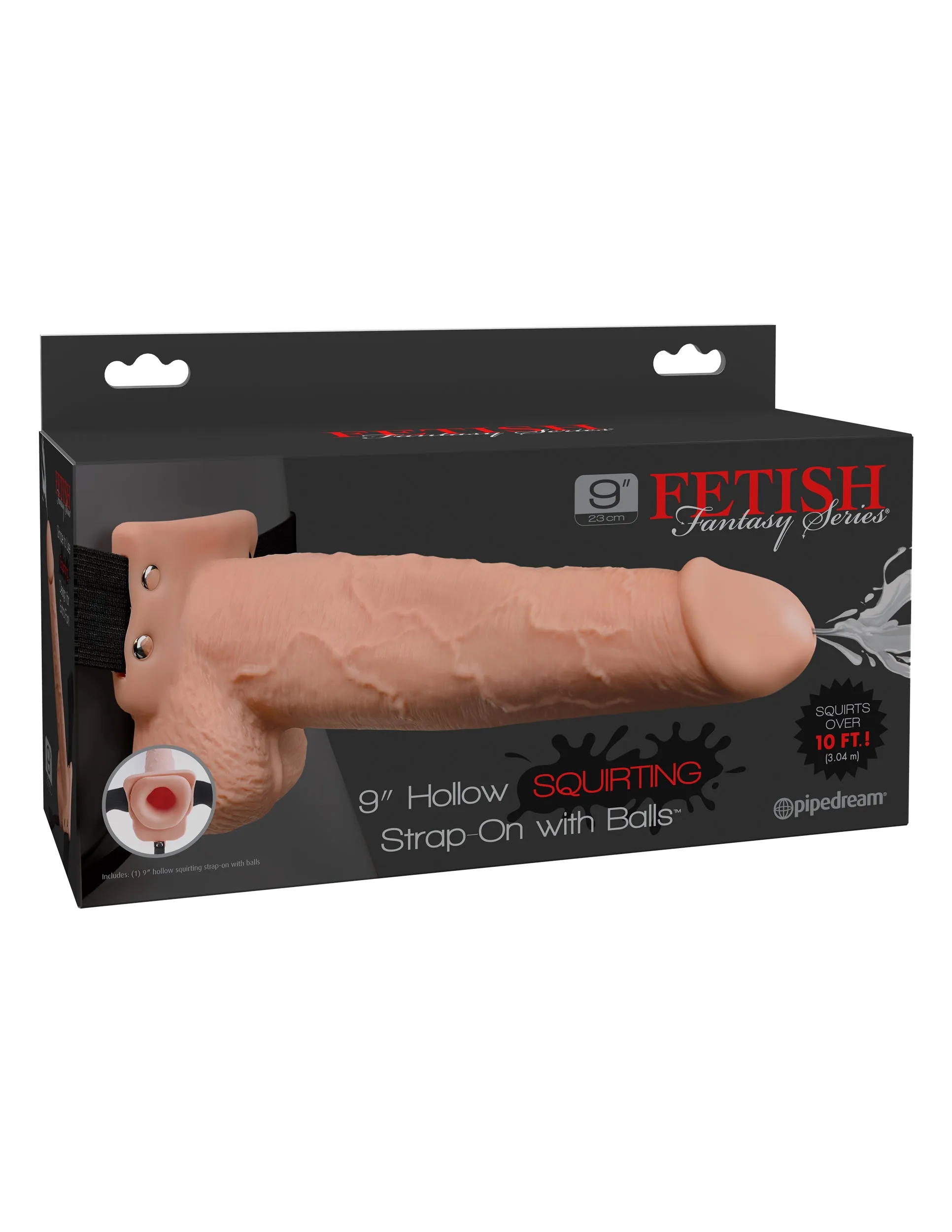 9-Inch Squirting Strap-On Toy with Harness for Playful Fun
