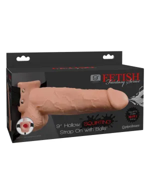 9-Inch Squirting Strap-On Toy with Harness for Playful Fun