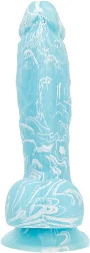 Addiction 100% Silicone Luke 7.5 inches Blue Glow In The Dark