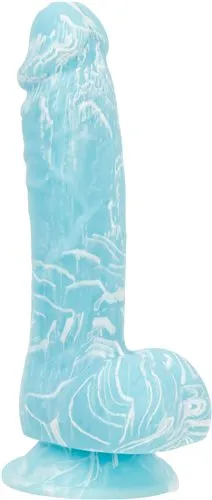 Addiction 100% Silicone Luke 7.5 inches Blue Glow In The Dark