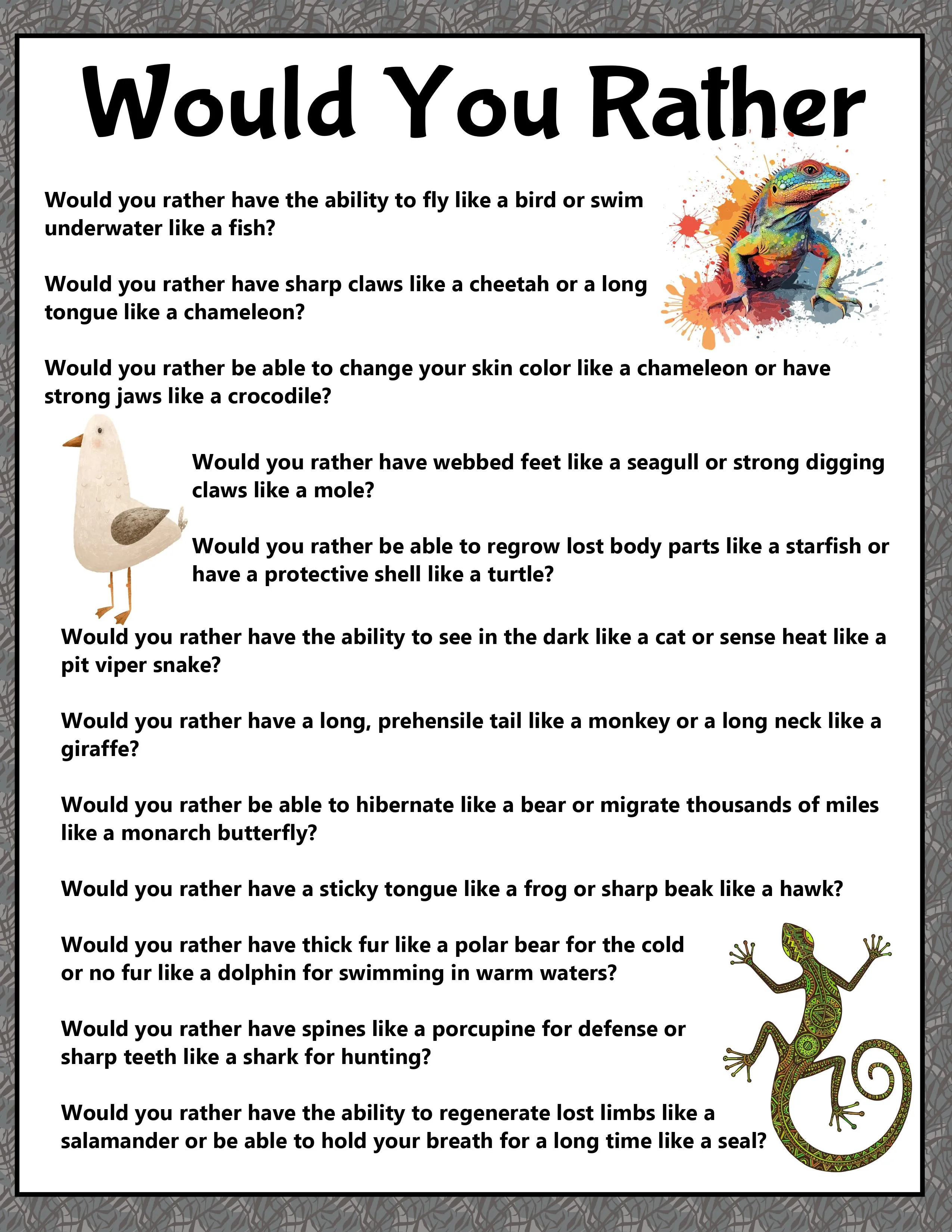 Animal Adaptations Activities for Kids