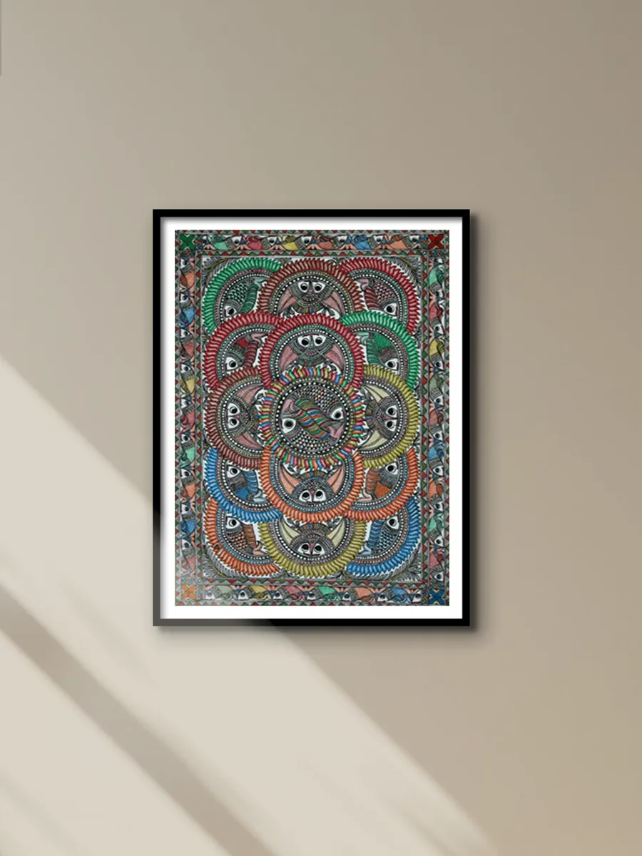 Arcs of Fishes Madhubani Painting by Ambika Devi