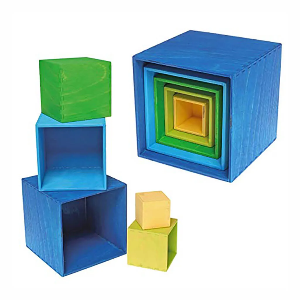 Authentic Grimm's Small Stacking Boxes Set Ocean