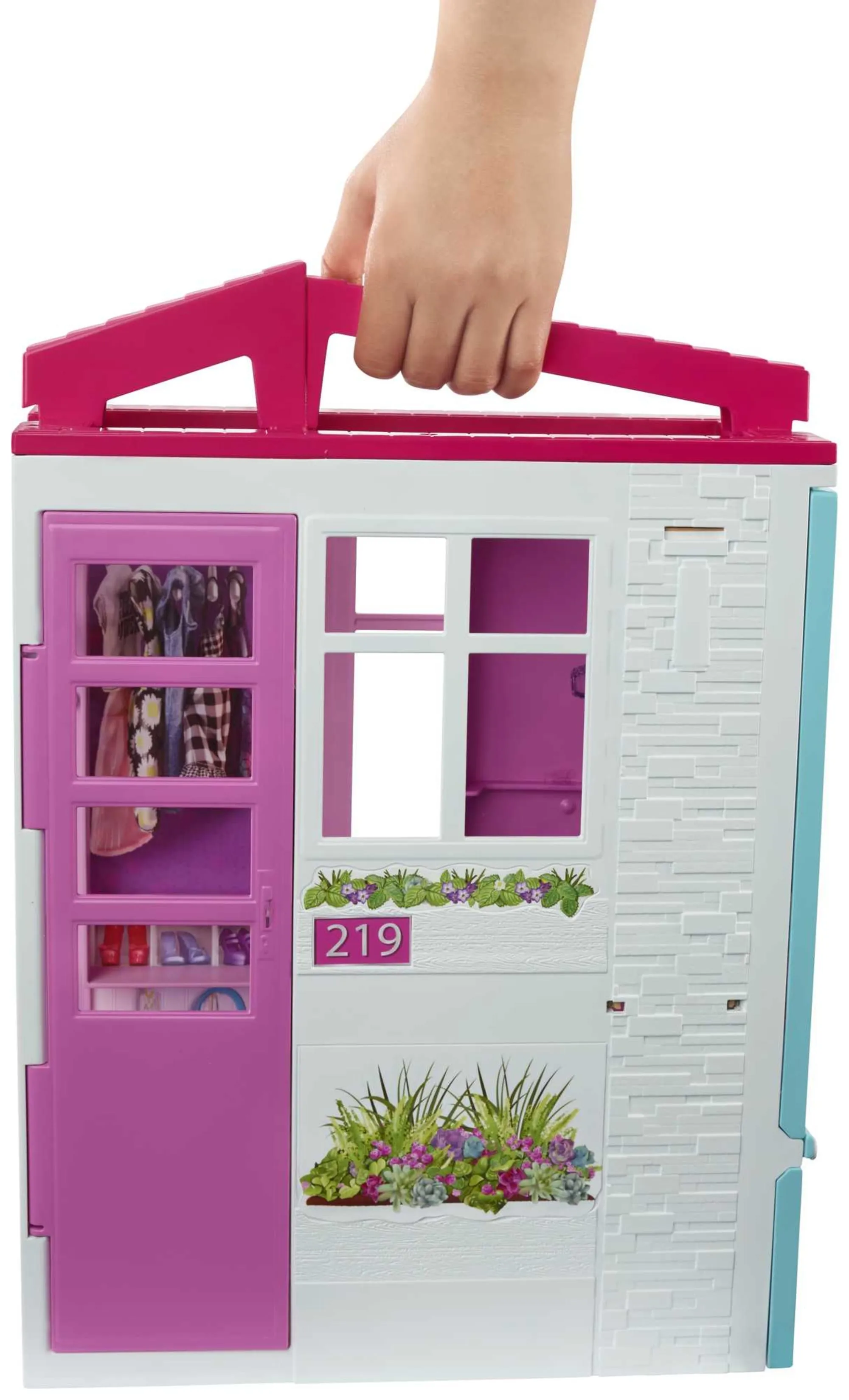 Barbie Dollhouse, Portable 1-Story Playset With Pool And Accessories