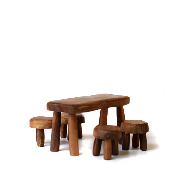 Bumbu Toys Dollhouse -Table and Four Chairs Set