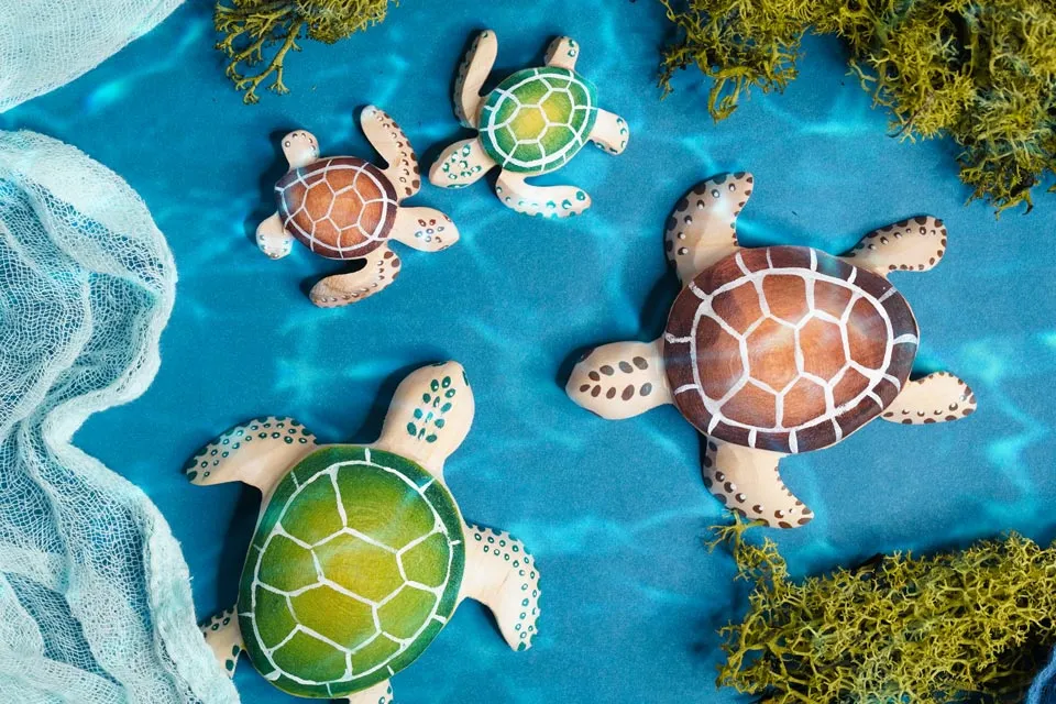 Bumbu Wooden Turtle - Green