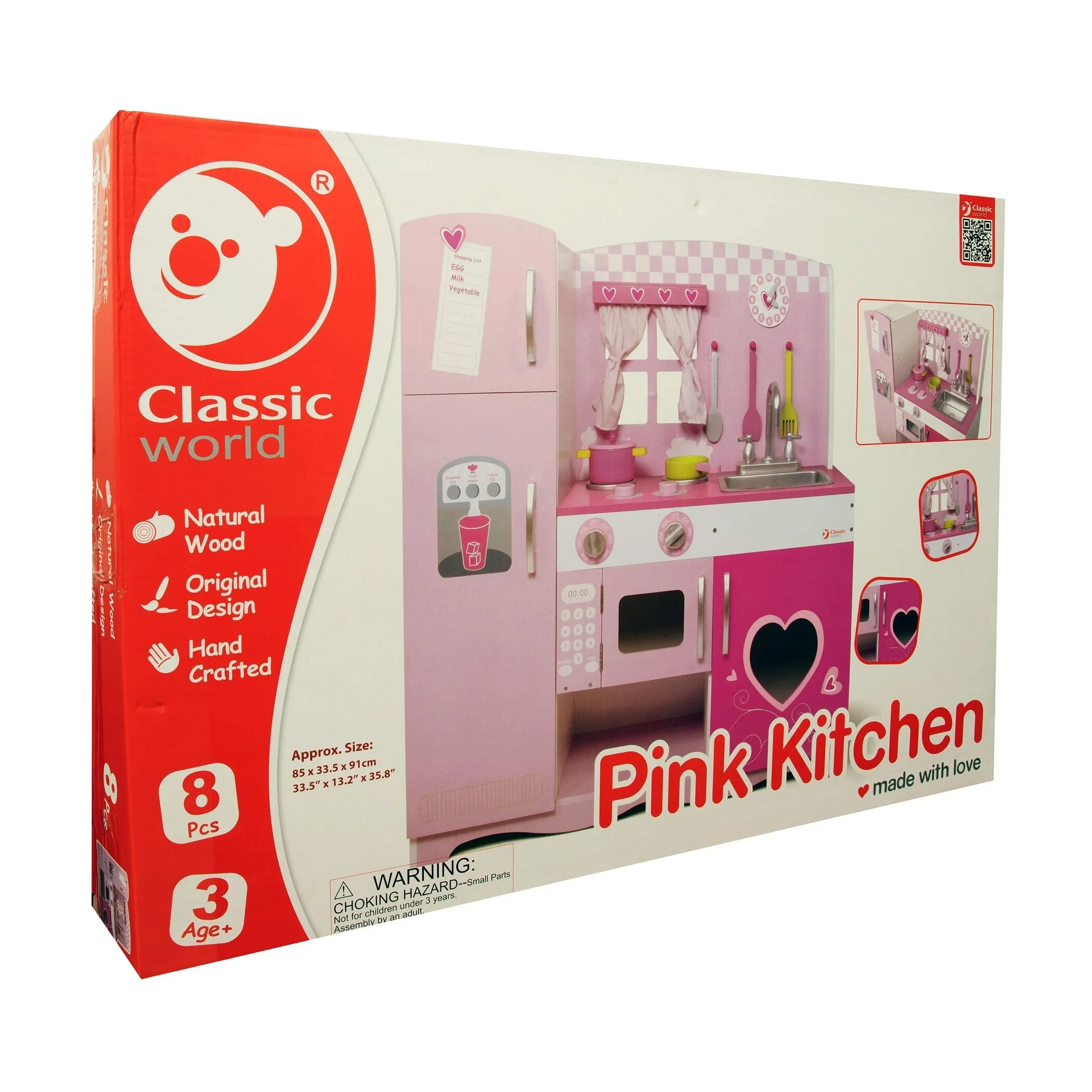 Classic World - Deluxe Wooden Pink Kitchen