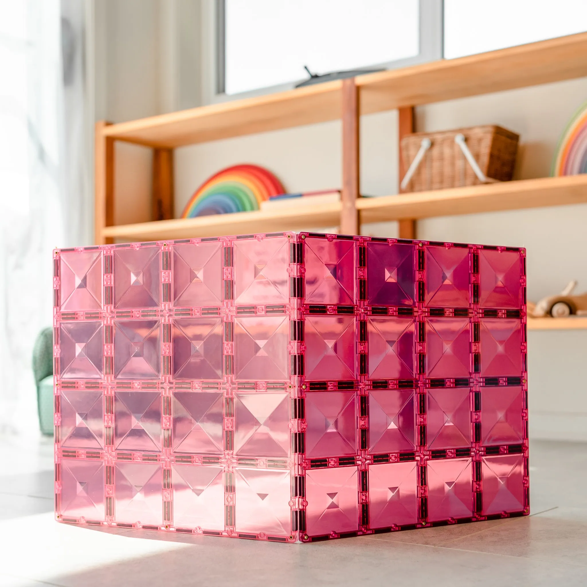Connetix - 2 Piece Base Plate Pack - Pink & Berry