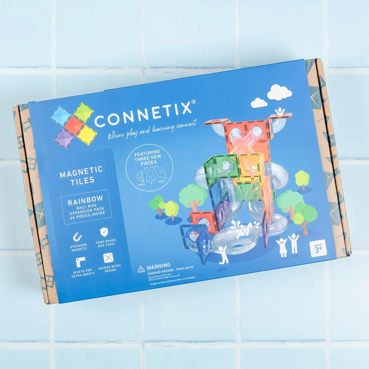 Connetix Rainbow Ball Run Expansion Pack – 66 Piece Set