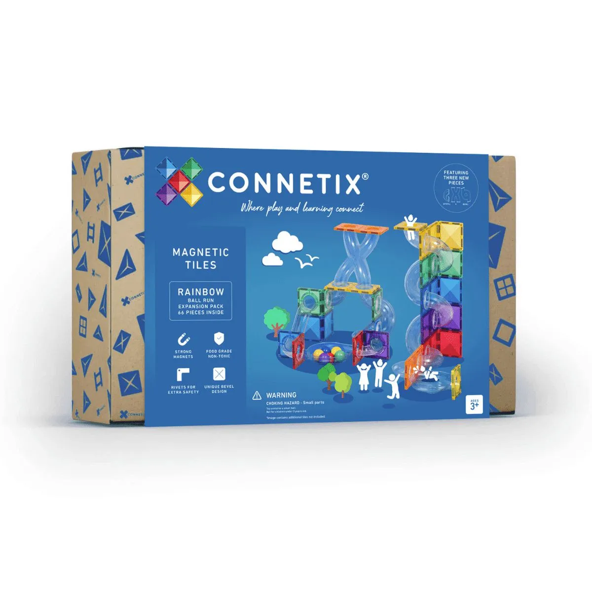 Connetix Rainbow Ball Run Expansion Pack – 66 Piece Set