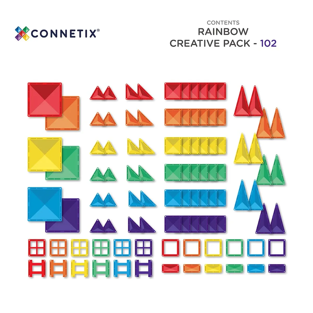 Connetix Rainbow Creative Pack – 102 Piece Set