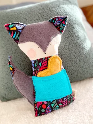 Creative Cuddles, Fox Animal for Kids, Children's Sensory Stuffed Animal, Upcycled Stuffed Fox for Kids