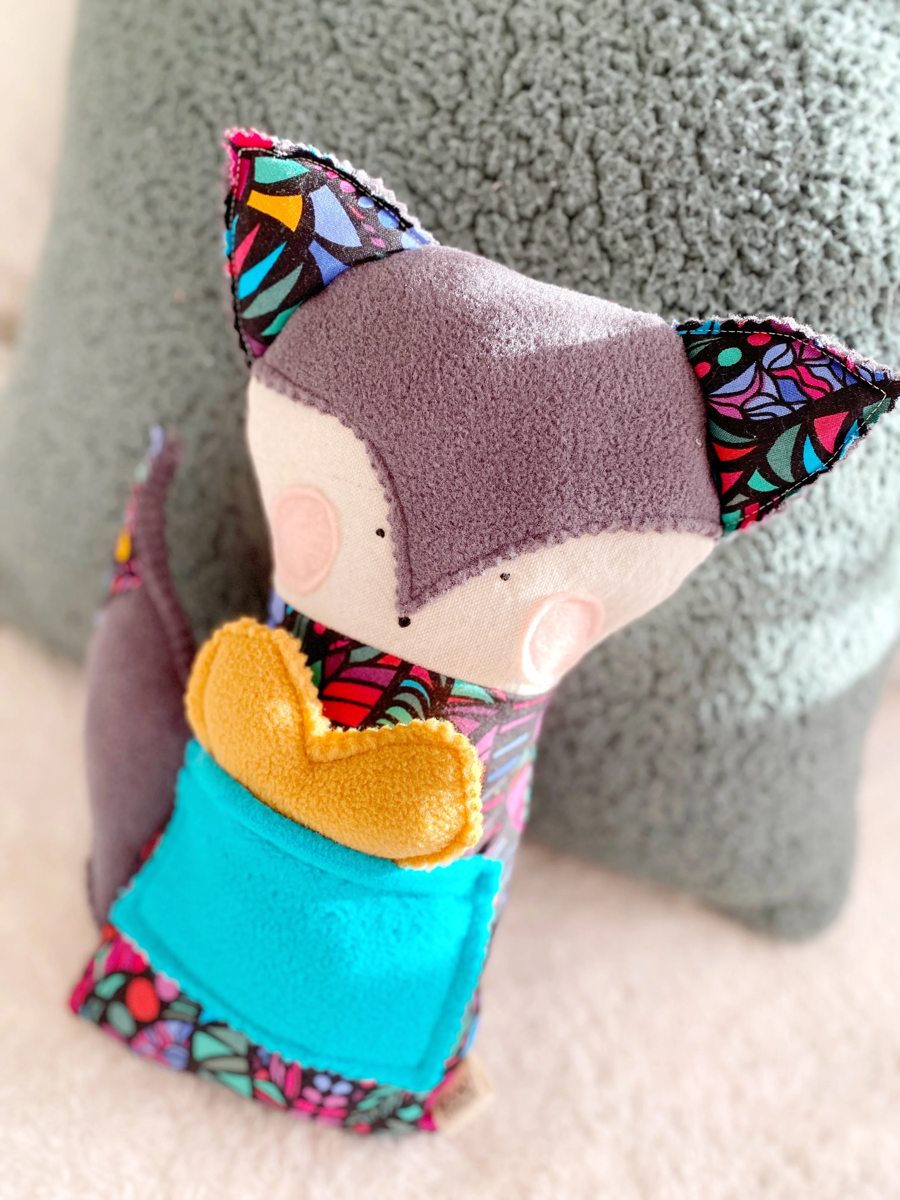 Creative Cuddles, Fox Animal for Kids, Children's Sensory Stuffed Animal, Upcycled Stuffed Fox for Kids