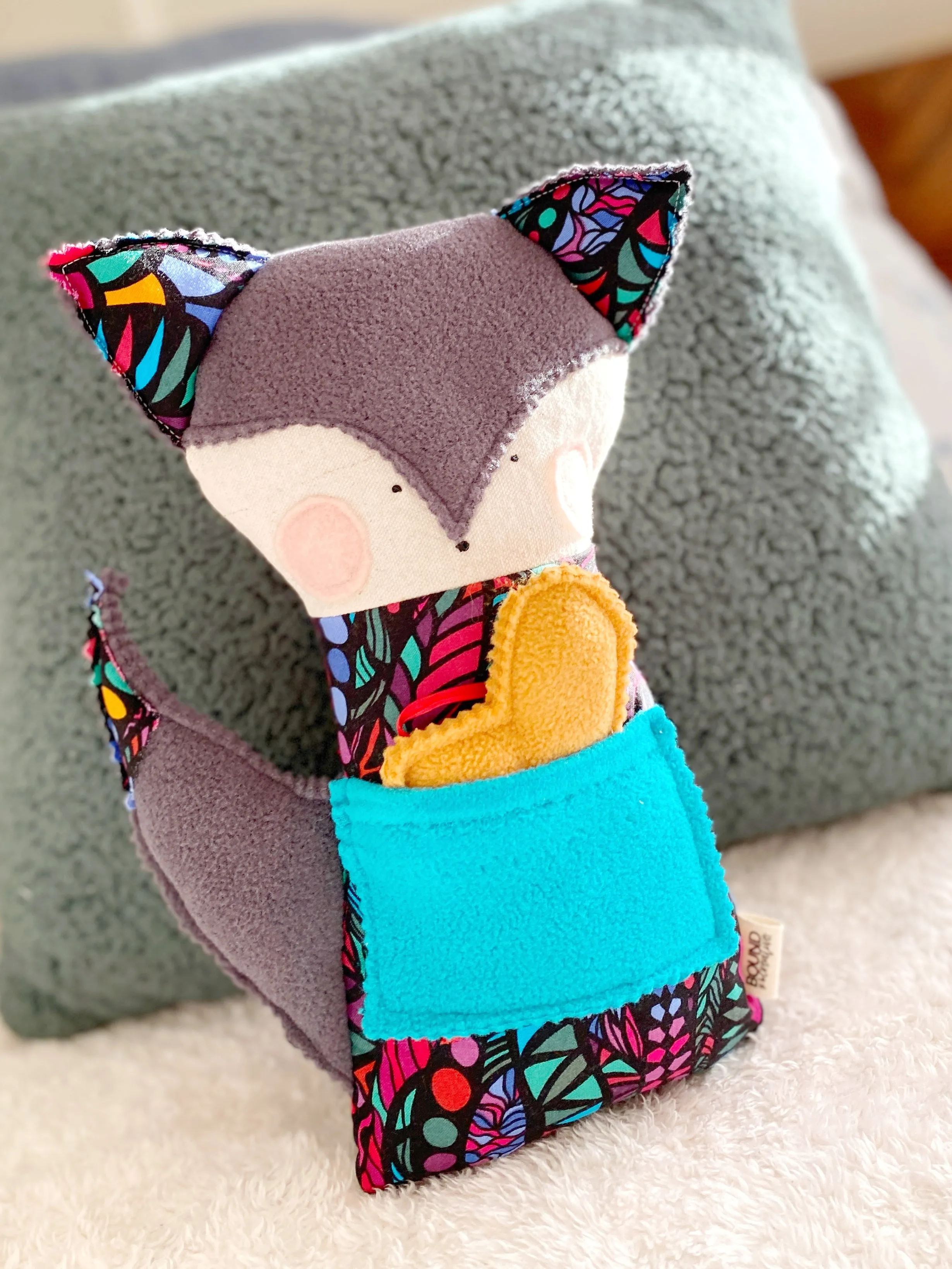 Creative Cuddles, Fox Animal for Kids, Children's Sensory Stuffed Animal, Upcycled Stuffed Fox for Kids