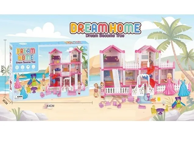 DIY Princess 4-Rooms Dream Doll House Play Set