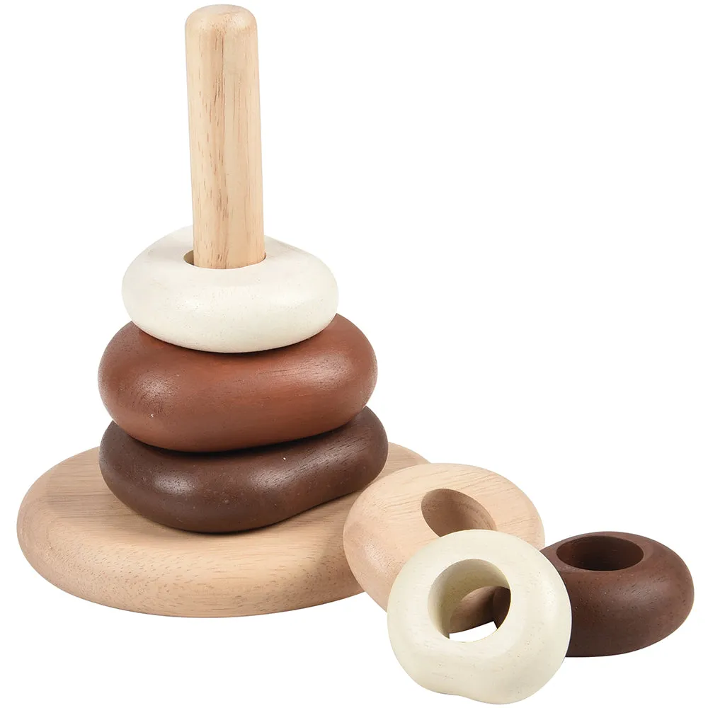 Eco-Friendly Wooden Stacking Pebbles | 7-Piece Natural Sequencing Toy