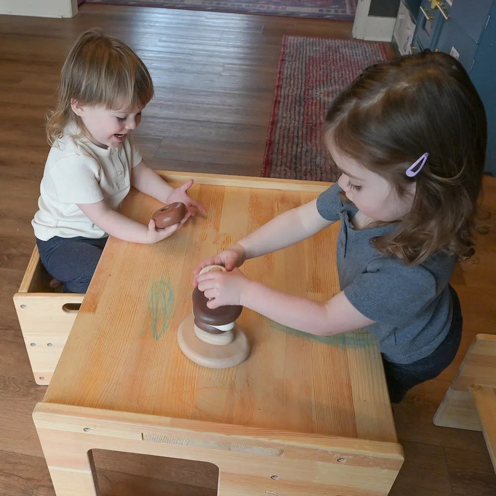 Eco-Friendly Wooden Stacking Pebbles | 7-Piece Natural Sequencing Toy