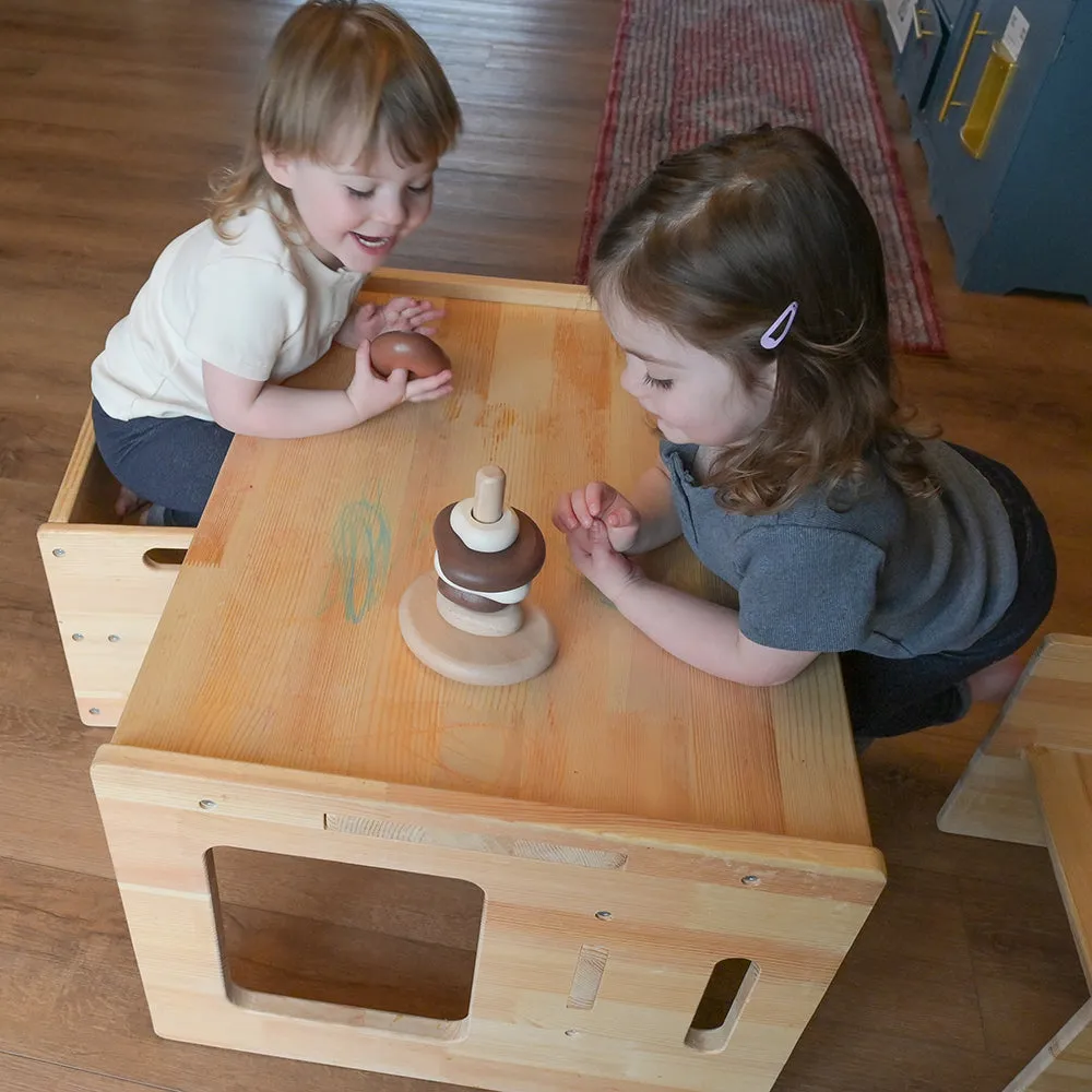 Eco-Friendly Wooden Stacking Pebbles | 7-Piece Natural Sequencing Toy
