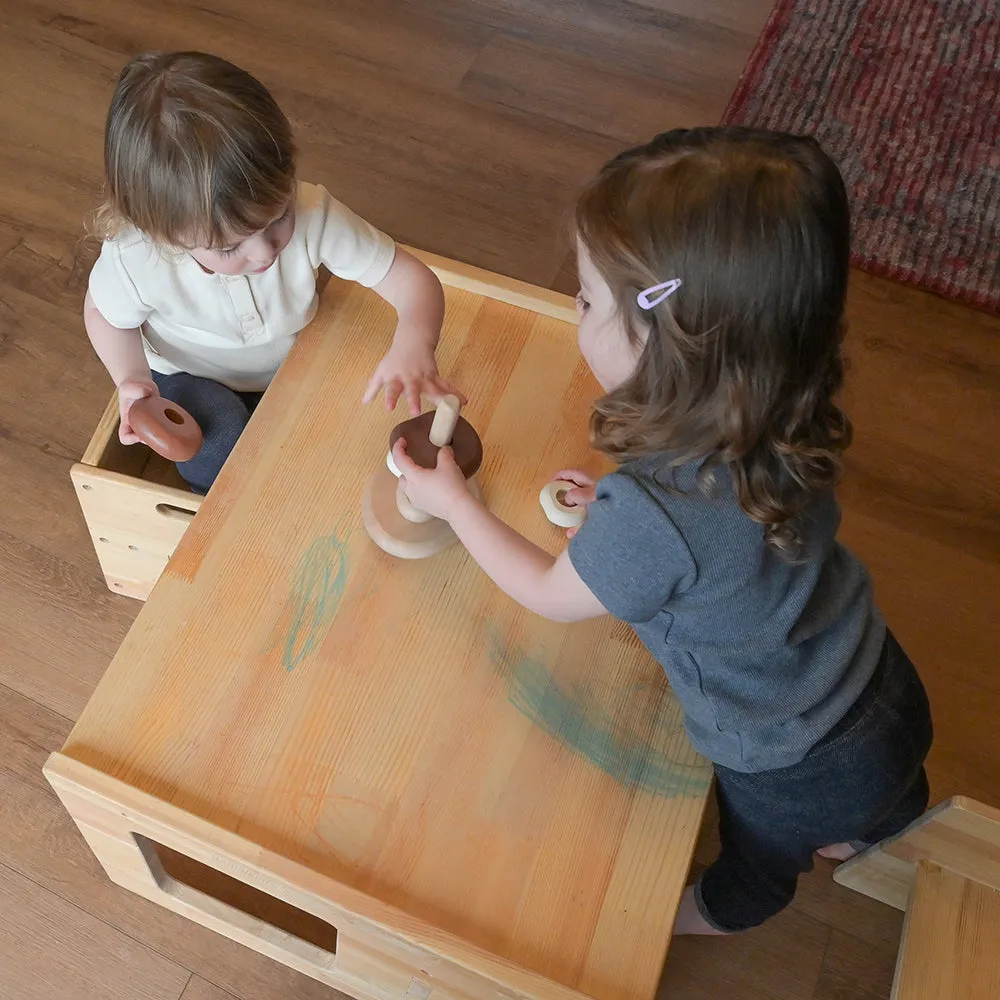 Eco-Friendly Wooden Stacking Pebbles | 7-Piece Natural Sequencing Toy