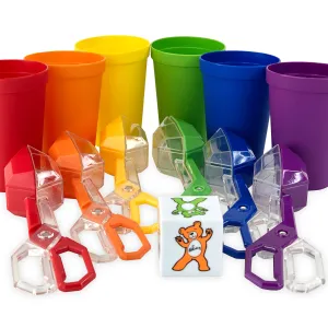 Fine Motor Skills Toys - Color Sorting Toys for Toddlers Tools Set - Sensory Bin Rainbow Cups, Dice and Scoop Tongs for Kids Montessori Materials Ages 3 