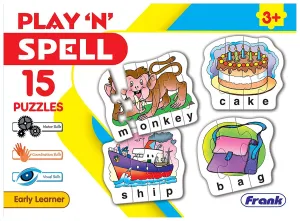 Frank Play Spell Puzzle 15 Self-Correcting Puzzles for Ages 3 & Above