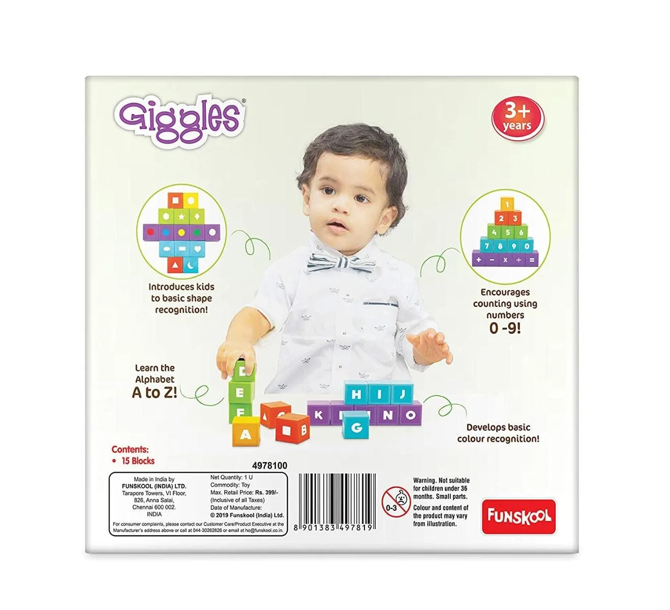 Funskool Giggles Learning Blocks, Educational Blocks for 3 Years & Above