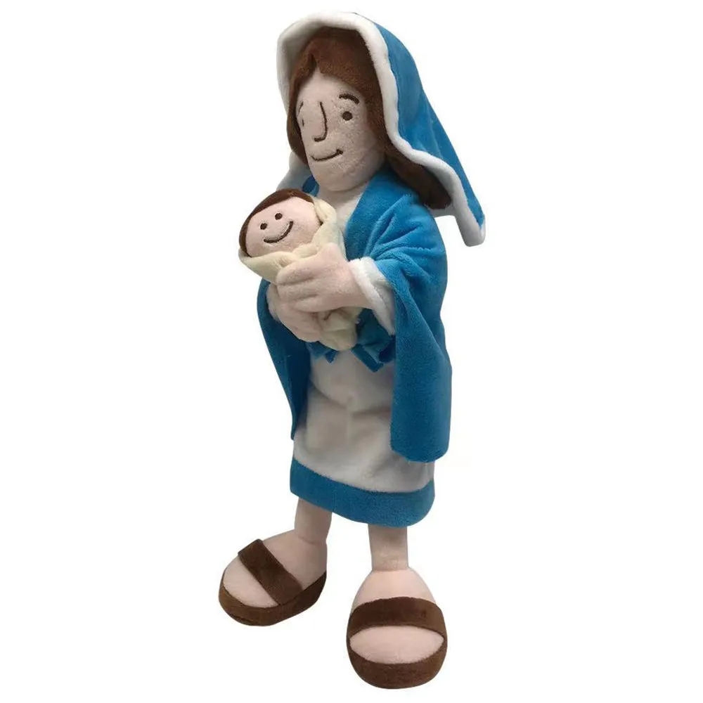 Immaculate 2024 Virgin Mary Cosplay Plush Toys Cartoon Soft Stuffed Dolls Mascot Birthday Xmas Gift