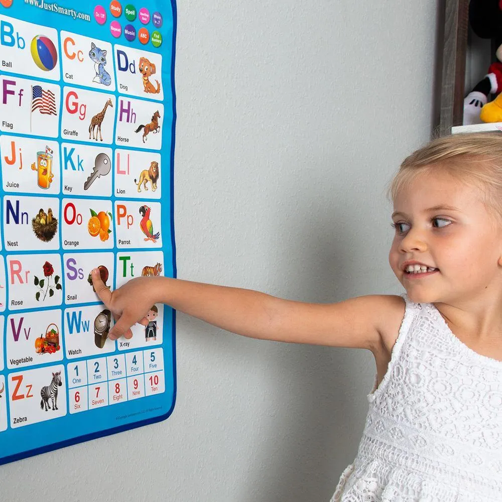 Just Smarty Interactive ABCs and 123s Learning Poster, Blue