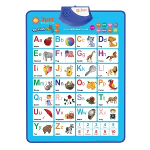 Just Smarty Interactive ABCs and 123s Learning Poster, Blue