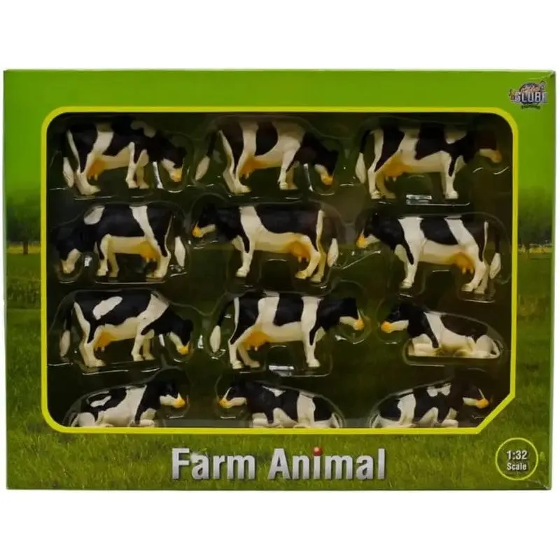 Kids Globe Farming Set Of Laying & Standing Cows - 12 Pack