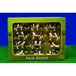 Kids Globe Farming Set Of Laying & Standing Cows - 12 Pack