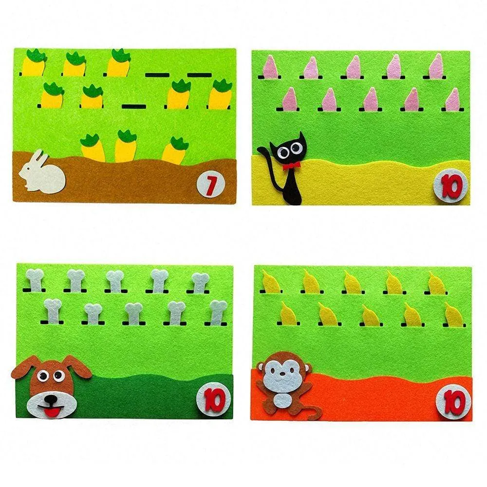 Kids Montessori Toys Materials Learning Toy DIY Weave Cloth Math Toy Digital Educational Toy for Children Preschool Teaching Aid