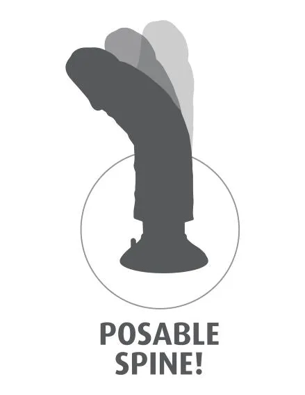 King Cock 9in Vibrating Tan With Balls