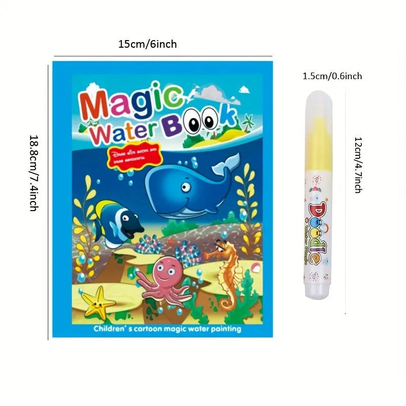 Magic Water Book With Pen Educational  Reusable Kids Toy