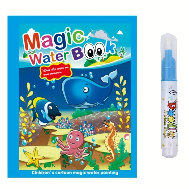 Magic Water Book With Pen Educational  Reusable Kids Toy