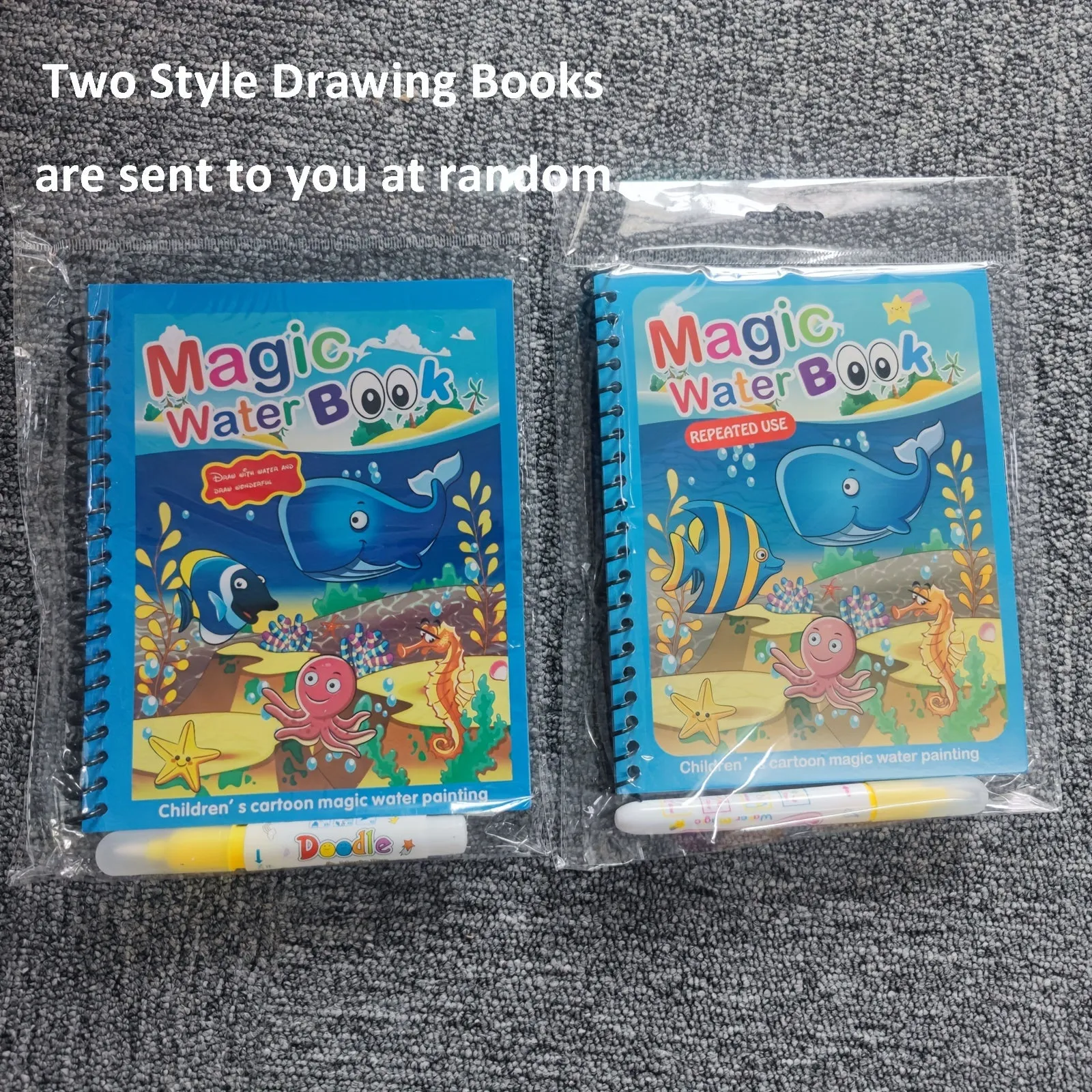 Magic Water Book With Pen Educational  Reusable Kids Toy