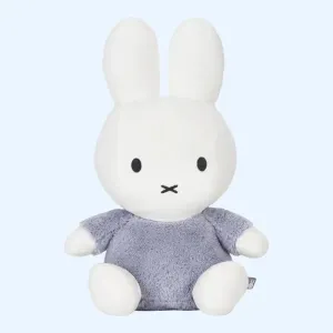 Miffy Bunny Cuddle Soft and Fluffy 35cm Rattle - Blue