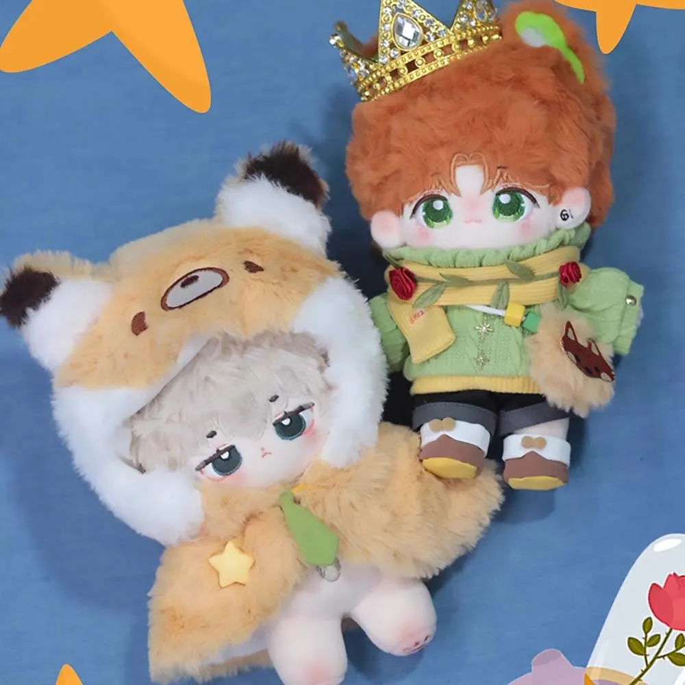 niannyyhouse 10cm 15cm 20cm Plush Doll Clothes Crown Green Sweater Shorts Scarf Backpack Stuffed Doll Dressup
